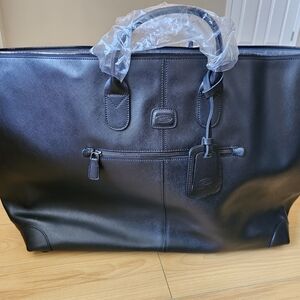 Bric's Varese Holdall Black Leather Travel Bag 55x32x20